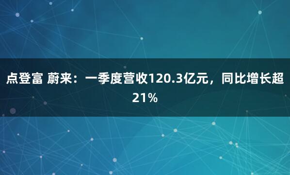 点登富 蔚来：一季度营收120.3亿元，同比增长超21%
