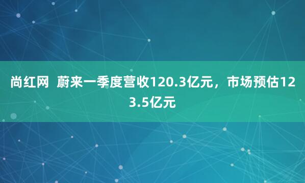 尚红网  蔚来一季度营收120.3亿元，市场预估123.5亿元