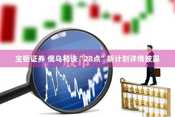 宝钜证券 俄乌和谈“28点”新计划详情披露